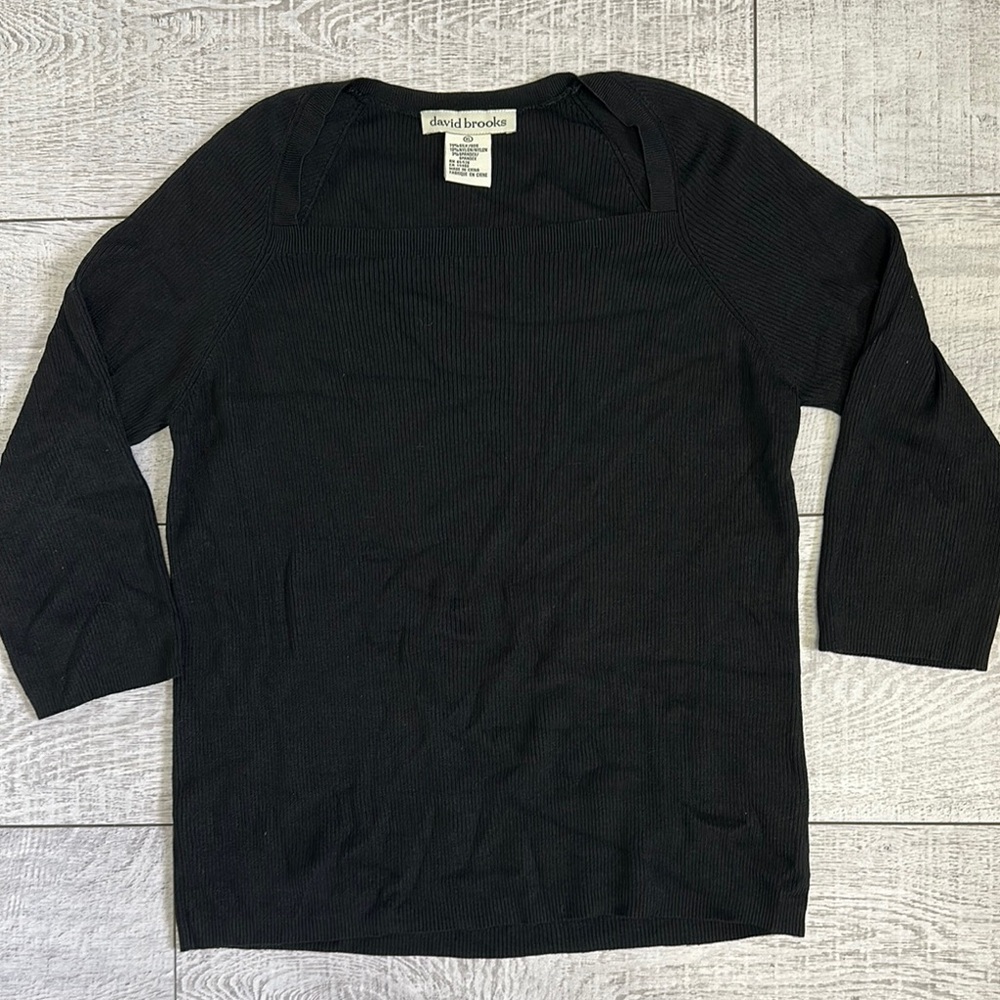 David Brooks Elegant Black Knit Top